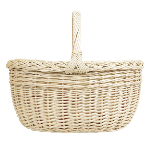 Einkaufskorb Handkorb Weide Korb gefüttert (45x36x20/37)