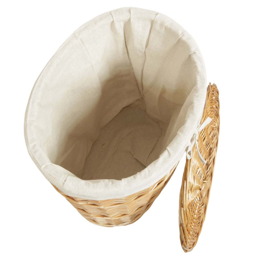 Wäschekorb, Wäschesammler gefüttert - Korb für Wäsche aus Weidespan (44x32x48)