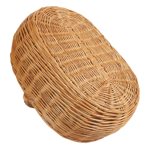 Holzkorb Kaminkorb aus gesottener Weide Korb gefüttert (62x42x22/43)
