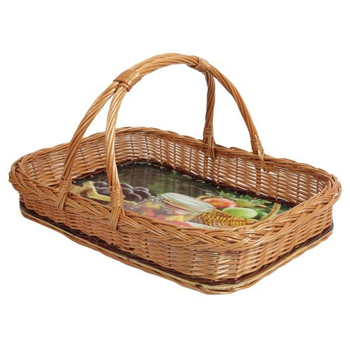 Tablett aus Weide, Trage - Korb - Tablett (52x35x10/33)