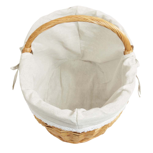 Einkaufskorb sehr leichter Handkorb Weide Korb gefüttert (46x33x24/35)