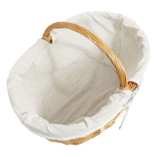 Einkaufskorb sehr leichter Handkorb Weide Korb gefüttert (46x33x24/35)