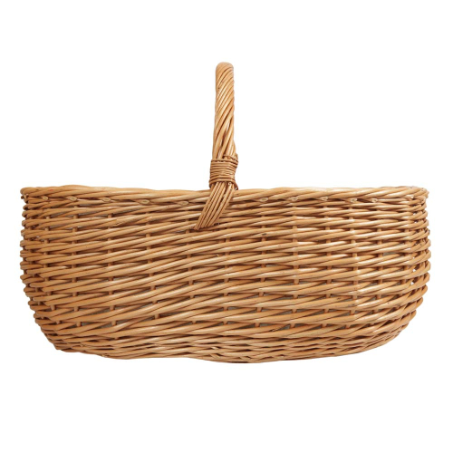 Holzkorb Kaminkorb aus gesottener Weide Korb gefüttert (65x44x25/44)