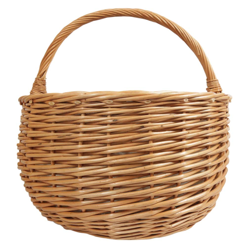Holzkorb Kaminkorb aus gesottener Weide Korb gefüttert (65x44x25/44)