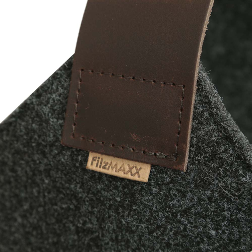 Filztasche, Kaminholztasche aus rPET Filz für Anfeuerholz, Wolle, Zeitschriften, Korbtasche aus Filz (35x25x26/48)