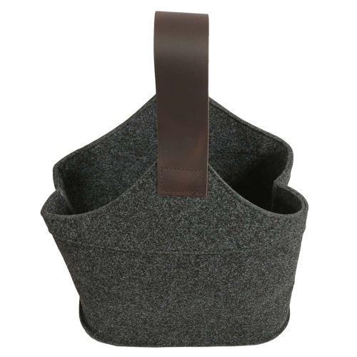 Filztasche, Kaminholztasche aus rPET Filz für Anfeuerholz, Wolle, Zeitschriften, Korbtasche aus Filz (35x25x26/48)