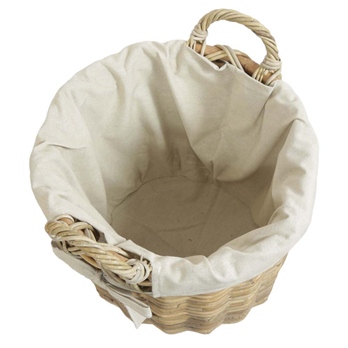 Holzkorb Korb Tragekorb aus Rohr gefüttert (D:40cm)