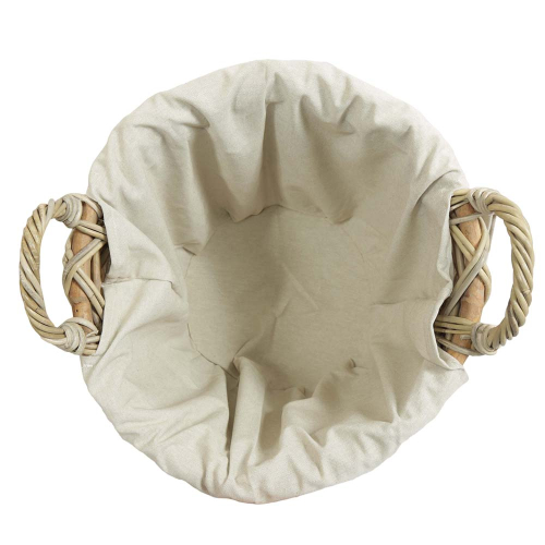 Holzkorb Korb Tragekorb aus Rohr gefüttert (D:40cm)