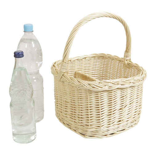 Flaschenkorb Korb für 6 Flaschen aus Weide (30x29x20/38)