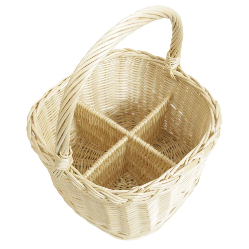 Flaschenkorb Korb für 6 Flaschen aus Weide (30x29x20/38)