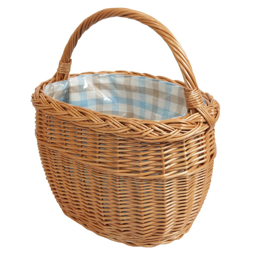 Einkaufskorb Handkorb Längshenkel Weide Korb gefüttert (40x26x26/40)