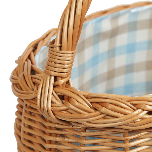 Einkaufskorb Handkorb Längshenkel Weide Korb gefüttert (40x26x26/40)