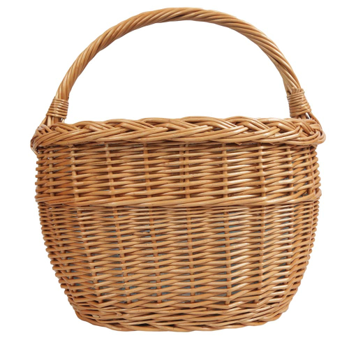 Einkaufskorb Handkorb Längshenkel Weide Korb gefüttert (40x26x26/40)