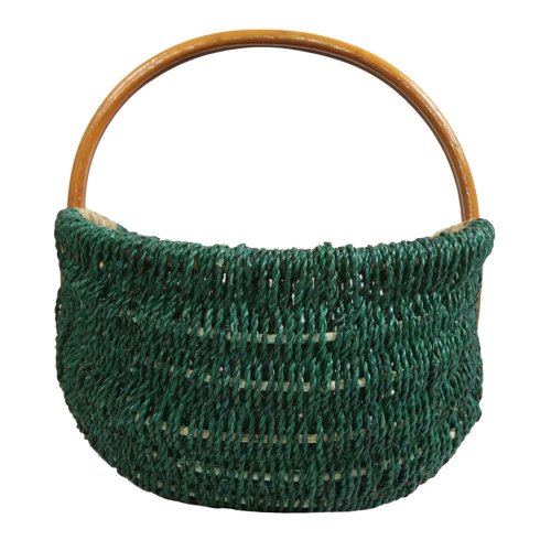 Einkaufskorb Handkorb ungefüttert Korb aus Seegras mit Rattanhenkel (49x33x21/36)