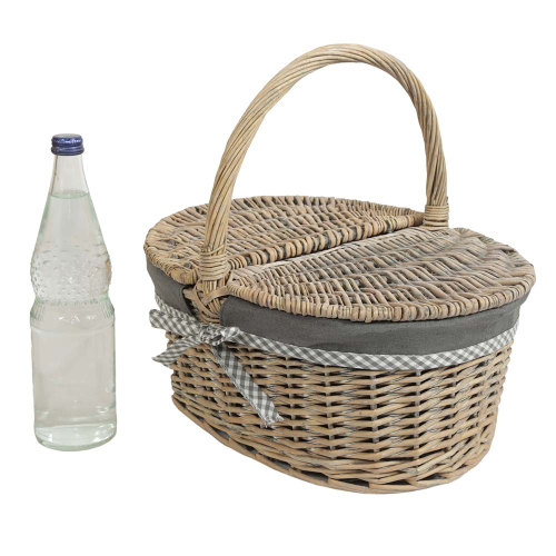 Einkaufskorb Picknickkorb Handkorb Weide Korb gefüttert (40x31x18/37)