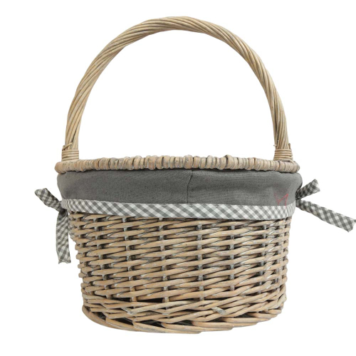 Einkaufskorb Picknickkorb Handkorb Weide Korb gefüttert (40x31x18/37)