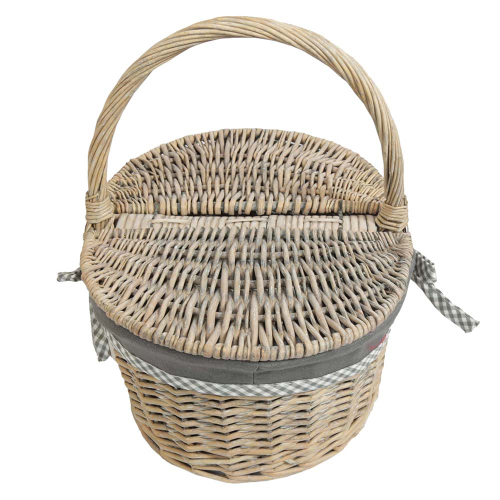 Einkaufskorb Picknickkorb Handkorb Weide Korb gefüttert (40x31x18/37)