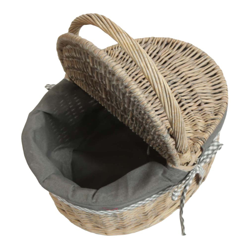 Einkaufskorb Picknickkorb Handkorb Weide Korb gefüttert (40x31x18/37)