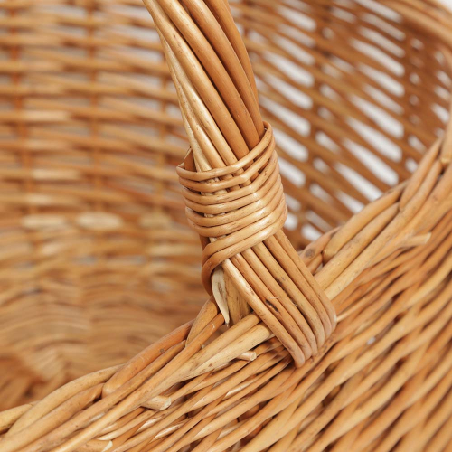 Holzkorb Kaminkorb aus gesottener Weide Korb (62x42x23/43)