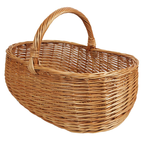 Holzkorb Kaminkorb aus gesottener Weide Korb (62x42x23/43)