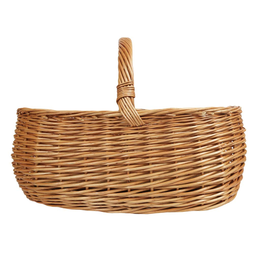 Holzkorb Kaminkorb aus gesottener Weide Korb (62x42x23/43)