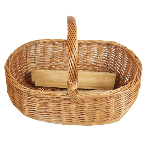 Holzkorb Kaminkorb aus gesottener Weide Korb (62x42x23/43)