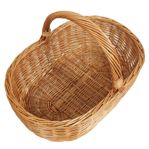 Holzkorb Kaminkorb aus gesottener Weide Korb (62x42x23/43)