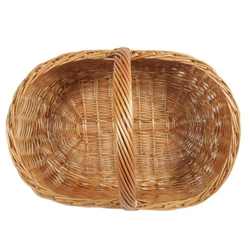 Holzkorb Kaminkorb aus gesottener Weide Korb (62x42x23/43)