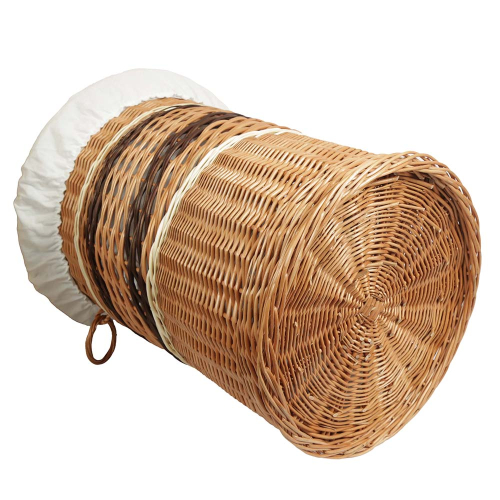 Wäschekorb gefüttert - Korb für Wäsche aus gesottener Weide (D:57)