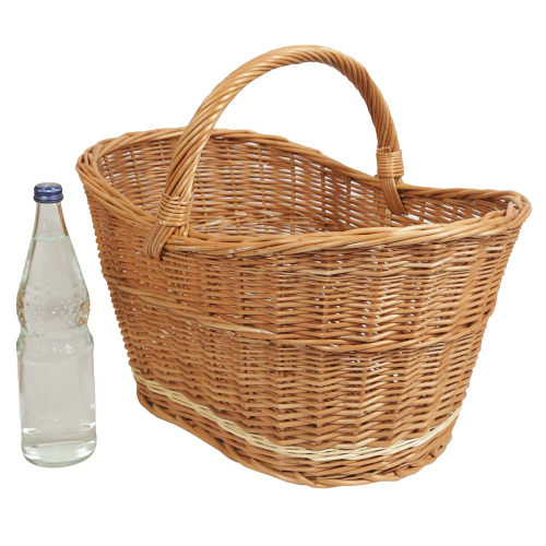 Einkaufskorb Handkorb Weide Korb ungefüttert sehr groß (53x36x25/42)