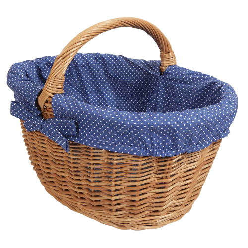 Einkaufskorb Handkorb Weide Korb gefüttert (48x34x22/33) Einkaufskorb Handkorb Weide Korb gefüttert (48x34x22/33)