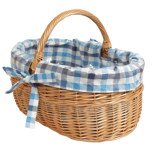 Einkaufskorb Handkorb Weide Korb gefüttert (45x34x22/34)