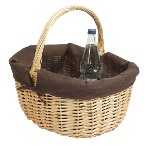 Einkaufskorb Handkorb Weide Korb gefüttert (41x33x20/38)