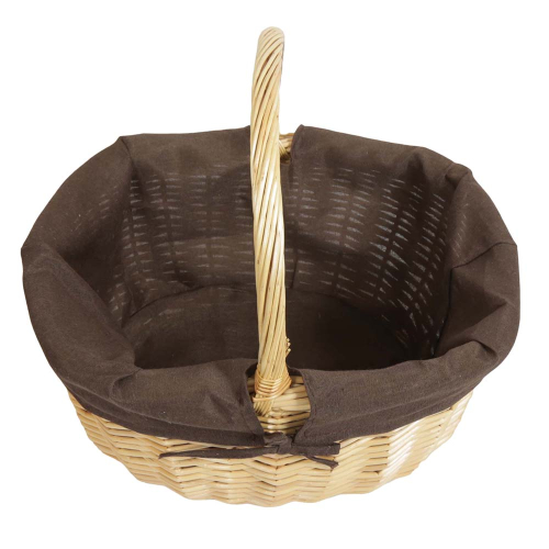 Einkaufskorb Handkorb Weide Korb gefüttert (41x33x20/38)