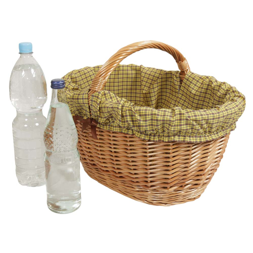 Einkaufskorb Handkorb Weide Korb gefüttert (47x32x24/33)