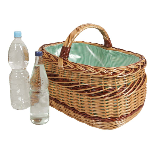 Einkaufskorb Handkorb Weide Korb gefüttert (51x35x26/38)
