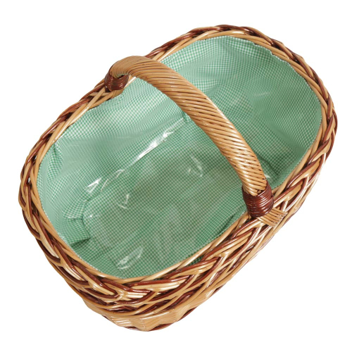 Einkaufskorb Handkorb Weide Korb gefüttert (51x35x26/38)