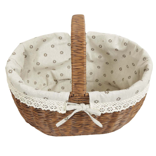 Einkaufskorb Handkorb Polyrattan Korb gefüttert (37x27x20/30)