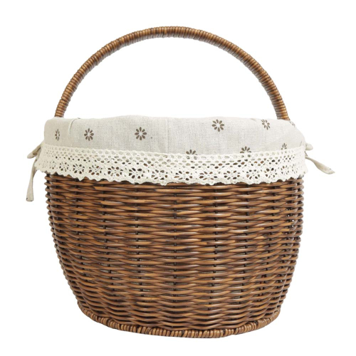 Einkaufskorb Handkorb Polyrattan Korb gefüttert (37x27x20/30)