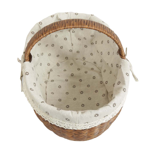 Einkaufskorb Handkorb Polyrattan Korb gefüttert (37x27x20/30)