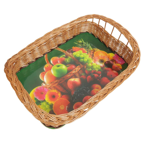Tablett aus Weide, Trage - Korb - Tablett (50x37x16)