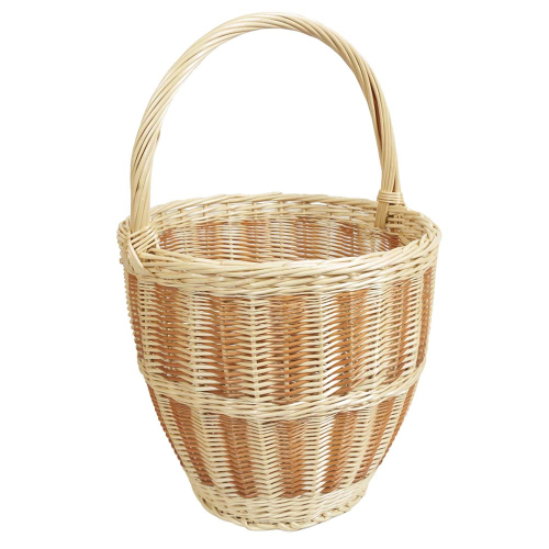 Runder Weidenkorb, Handkorb - traditionell hangeflochten, langlebig & natürlich (D:35)