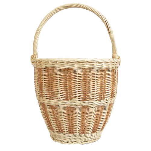 Runder Weidenkorb, Handkorb - traditionell hangeflochten, langlebig & natürlich (D:35)