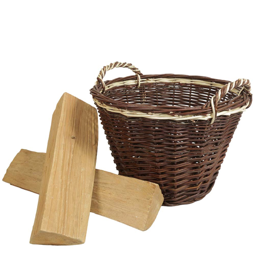 Erntekorb, Holzkorb, Tragekorb, Gartenkorb, Weide Korb (D:45cm)