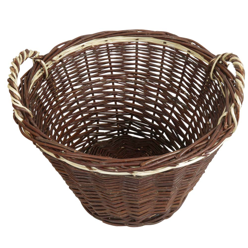 Erntekorb, Holzkorb, Tragekorb, Gartenkorb, Weide Korb (D:45cm)