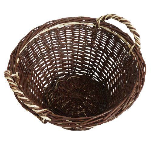 Erntekorb, Holzkorb, Tragekorb, Gartenkorb, Weide Korb (D:45cm)