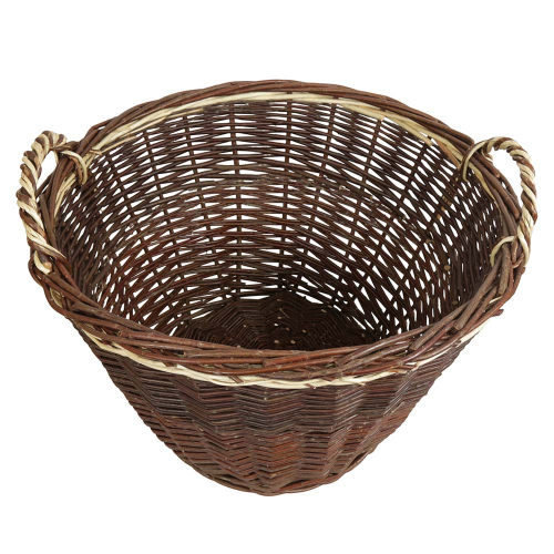 Erntekorb, Holzkorb, Tragekorb, Gartenkorb, Weide Korb (D:60cm) - EINZELSTÜCK