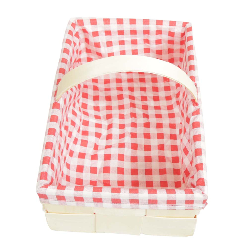 Handkorb, Beerenkorb, Erntekorb, Dekokorb aus Holzspan mit Futter (27x18x10/17)