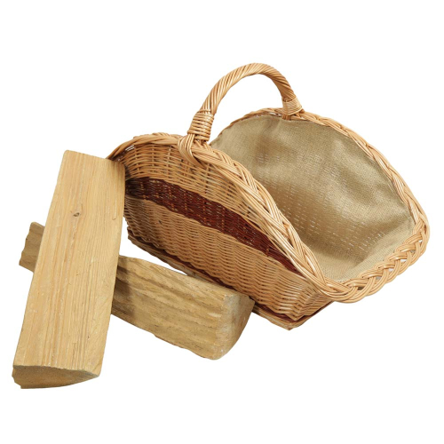 Holzkorb Kaminholzkorb Tragekorb Korb für Holz aus gesottener Weide (65x38x11/39)