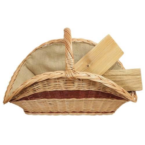 Holzkorb Kaminholzkorb Tragekorb Korb für Holz aus gesottener Weide (65x38x11/39)